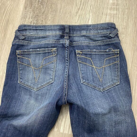 Vigoss Jeans Womens 24x28 (Fits 26x27) The Chelsea Skinny Distress‎ Fray Blue - Picture 11 of 15